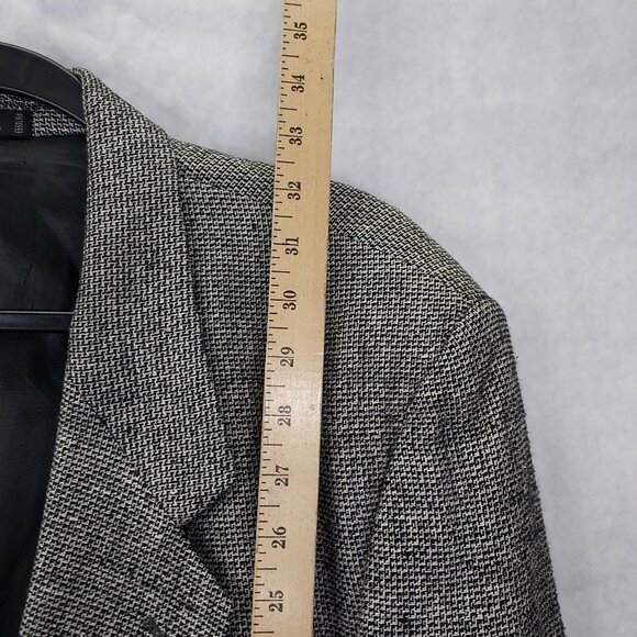 Gino Rossi Sport Coat Mens 40R 100% Silk Plaid 2-Button Blazer Nailshead Pattern - Picture 12 of 16